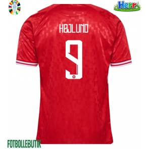 Danmark Rasmus Hojlund #9 Hemmatröja EM 2024 Kortärmad